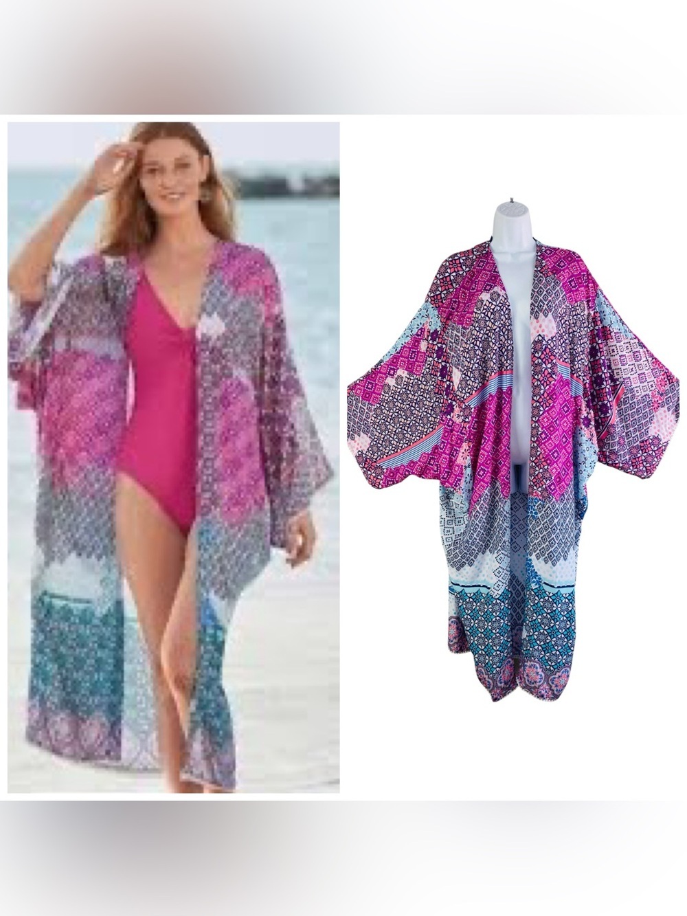 Sundance Bali Open Front Beach Kimono Size XS/S